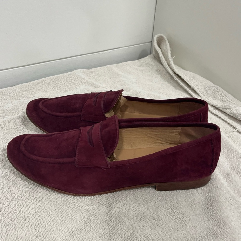 Polo by RALPH LAUREN burgundy suede penny loafers - 8.5 - Picture 7 of 7